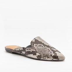 Bamboo Shoes Edgy Snake Print Mules