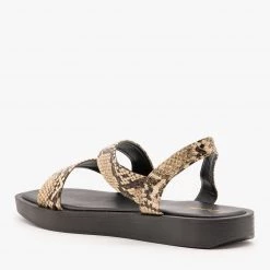 Qupid Shoes Edgy Snake Print Sandals