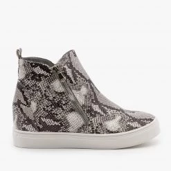 Forever Edgy Snakeskin Wedge Sneakers