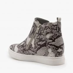 Forever Edgy Snakeskin Wedge Sneakers