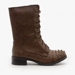 Soda Shoes Edgy Studded Combat Boots Newest Arrivals