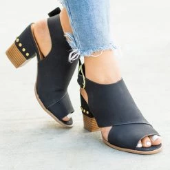 Qupid Shoes Newest Arrivals Edgy Studded Heel Peep Toe Booties 21 Qupid Shoes Newest Arrivals Edgy Studded Heel Peep Toe Booties