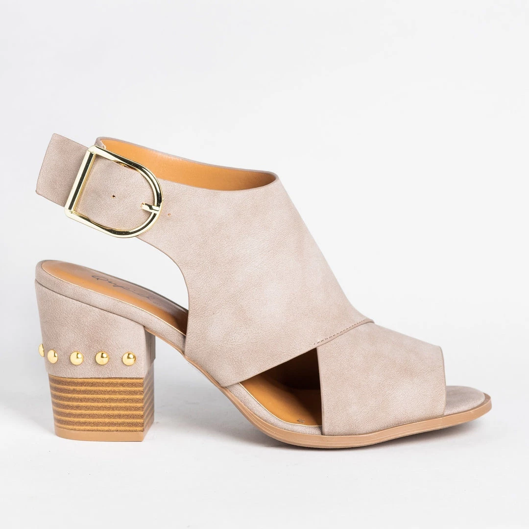 Qupid Shoes Newest Arrivals Edgy Studded Heel Peep Toe Booties 2 Qupid Shoes Newest Arrivals Edgy Studded Heel Peep Toe Booties