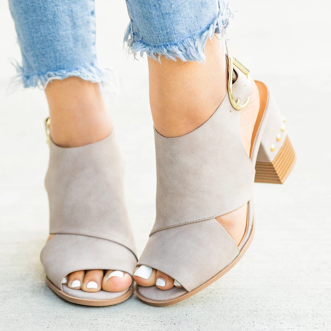 Qupid Shoes Newest Arrivals Edgy Studded Heel Peep Toe Booties 9 Qupid Shoes Newest Arrivals Edgy Studded Heel Peep Toe Booties