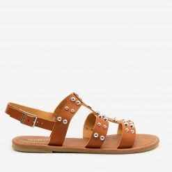 Olivia Miller Edgy Studded Slingback Sandals Newest Arrivals