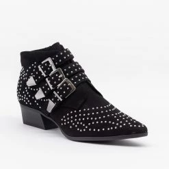 Forever 21 Edgy Studded Triple Buckle Booties Newest Arrivals