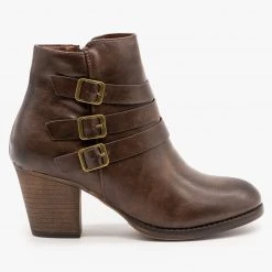 Mata Newest Arrivals Edgy Triple Strap Ankle Booties