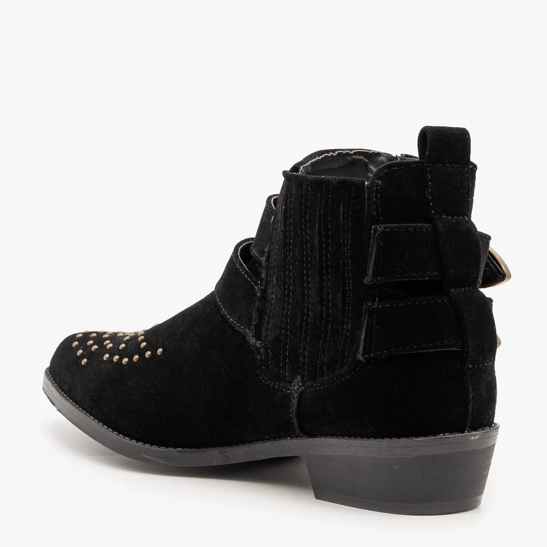 ML Shoes Edgy Western Buckled Booties Newest Arrivals 5 ML Shoes Edgy Western Buckled Booties Newest Arrivals