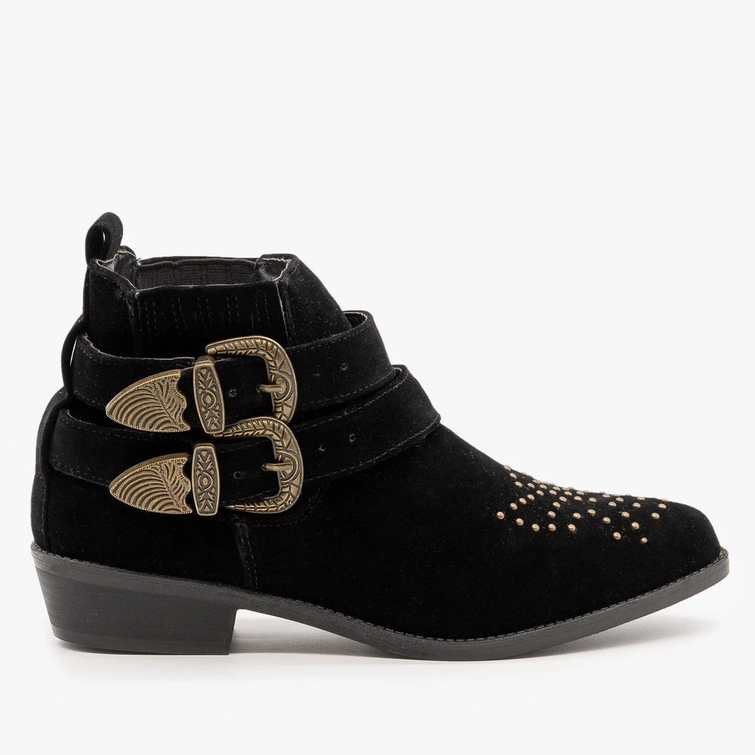 ML Shoes Edgy Western Buckled Booties Newest Arrivals 4 ML Shoes Edgy Western Buckled Booties Newest Arrivals