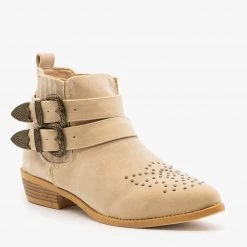 ML Shoes Edgy Western Buckled Booties Newest Arrivals 8 ML Shoes Edgy Western Buckled Booties Newest Arrivals