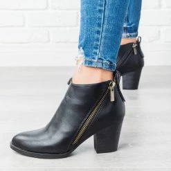 Bamboo Shoes Newest Arrivals Edgy Zipper Accented Booties