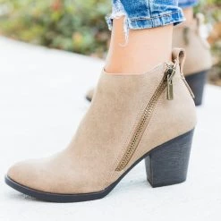Bamboo Shoes Newest Arrivals Edgy Zipper Accented Booties