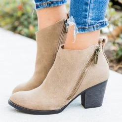 Bamboo Shoes Newest Arrivals Edgy Zipper Accented Booties