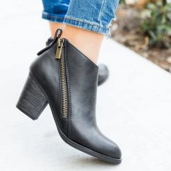 Bamboo Shoes Newest Arrivals Edgy Zipper Accented Booties