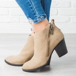 Bamboo Shoes Newest Arrivals Edgy Zipper Accented Booties