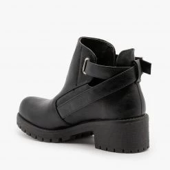 Qupid Shoes Edgy Zipper Buckled Booties FINAL SALE