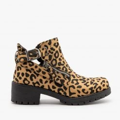 Qupid Shoes Edgy Zipper Buckled Booties FINAL SALE