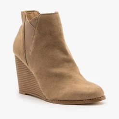 Mata Newest Arrivals Elastic Accent Wedge Booties