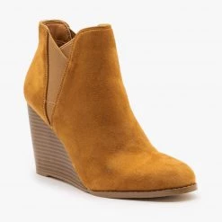 Mata Newest Arrivals Elastic Accent Wedge Booties