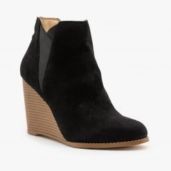 Mata Newest Arrivals Elastic Accent Wedge Booties