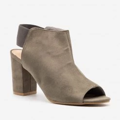 Qupid Shoes Elastic Band Heel Booties 16 Qupid Shoes Elastic Band Heel Booties