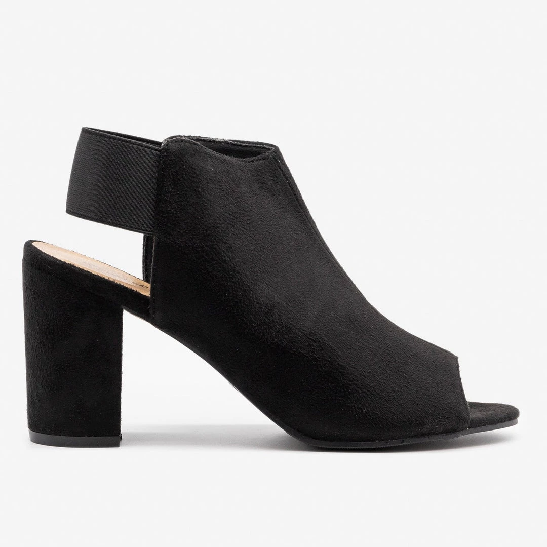 Qupid Shoes Elastic Band Heel Booties 4 Qupid Shoes Elastic Band Heel Booties