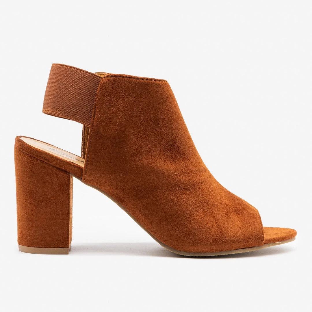 Qupid Shoes Elastic Band Heel Booties 1 Qupid Shoes Elastic Band Heel Booties