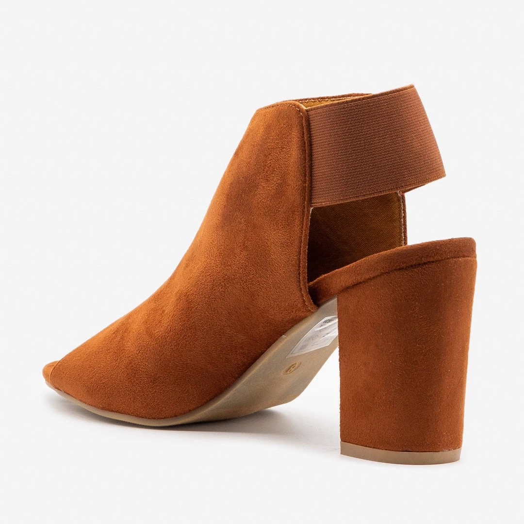 Qupid Shoes Elastic Band Heel Booties 3 Qupid Shoes Elastic Band Heel Booties