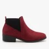 Wild Diva Shoes Elastic Side Burgundy Booties