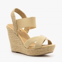 Soda Shoes Newest Arrivals Elastic Strap Espadrille Sandal Wedges 8 Soda Shoes Newest Arrivals Elastic Strap Espadrille Sandal Wedges