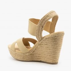 Soda Shoes Newest Arrivals Elastic Strap Espadrille Sandal Wedges