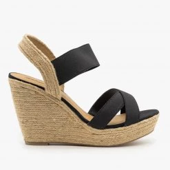 Soda Shoes Newest Arrivals Elastic Strap Espadrille Sandal Wedges 9 Soda Shoes Newest Arrivals Elastic Strap Espadrille Sandal Wedges
