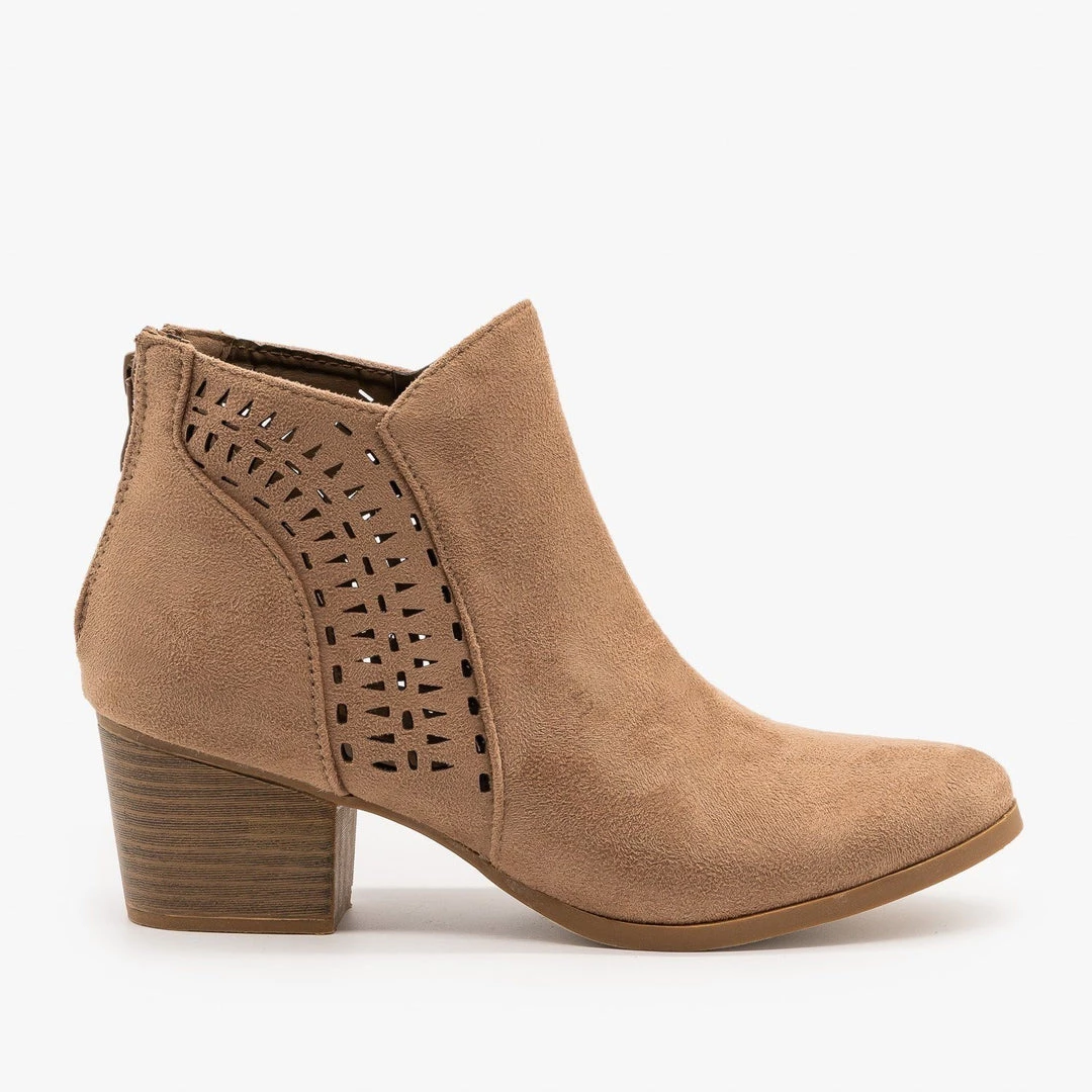 Top Moda Elegant Laser Cut Booties FINAL SALE 3 Top Moda Elegant Laser Cut Booties FINAL SALE