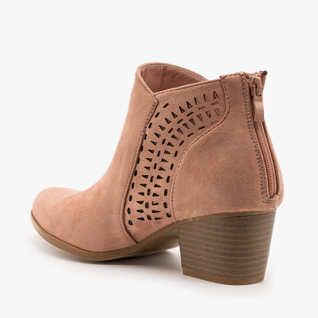 Top Moda Elegant Laser Cut Booties FINAL SALE 2 Top Moda Elegant Laser Cut Booties FINAL SALE