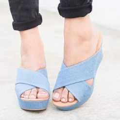 Qupid Shoes Ella Criss-Cross Wedges Newest Arrivals