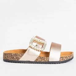 Anna Shoes Newest Arrivals Embellished Buckle Slides