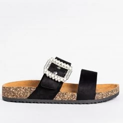 Anna Shoes Newest Arrivals Embellished Buckle Slides