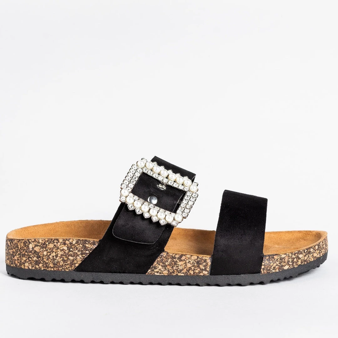 Anna Shoes Newest Arrivals Embellished Buckle Slides 2 Anna Shoes Newest Arrivals Embellished Buckle Slides