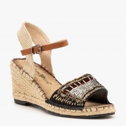 Nature Breeze Embellished Espadrille Fashion Wedges FINAL SALE