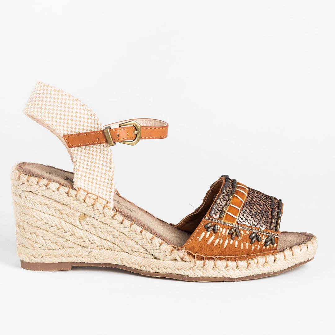 Nature Breeze Embellished Espadrille Fashion Wedges FINAL SALE 4 Nature Breeze Embellished Espadrille Fashion Wedges FINAL SALE
