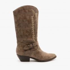 Soda Shoes Embroidered Buckle Cowgirl Boots