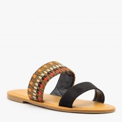 Bamboo Shoes Embroidered Slip On Sandals Newest Arrivals