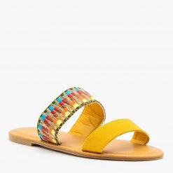 Bamboo Shoes Embroidered Slip On Sandals Newest Arrivals