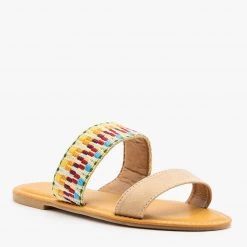 Bamboo Shoes Embroidered Slip On Sandals Newest Arrivals