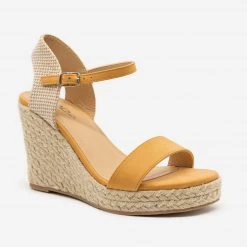 Soda Shoes Espadrille Knit Slingback Wedges