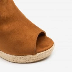 Qupid Shoes Espadrille Lace Up Wedge