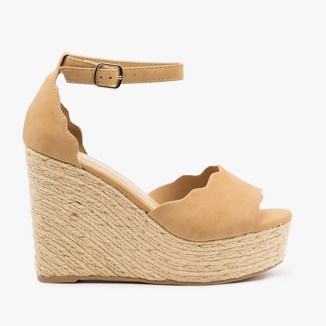 Soda Shoes Newest Arrivals Espadrille Scalloped Sandal Wedges 1 Soda Shoes Newest Arrivals Espadrille Scalloped Sandal Wedges