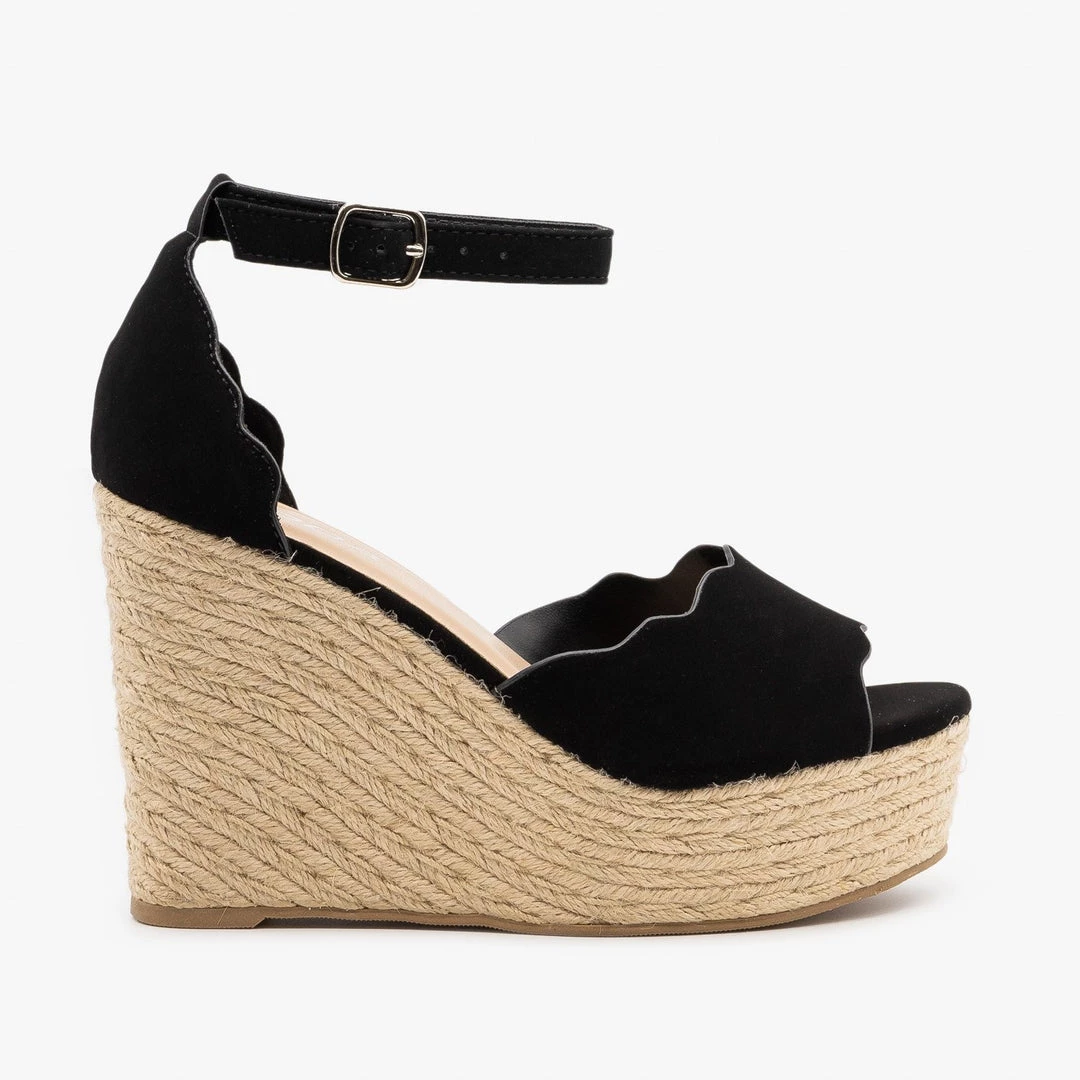 Soda Shoes Newest Arrivals Espadrille Scalloped Sandal Wedges 4 Soda Shoes Newest Arrivals Espadrille Scalloped Sandal Wedges