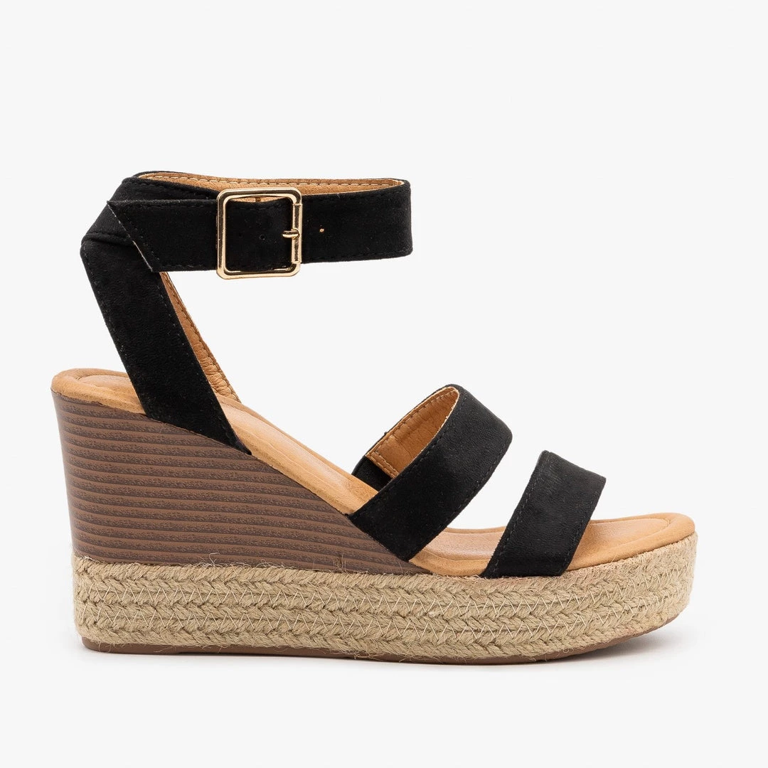 Bella Marie Newest Arrivals Espadrille Stacked Wedge Sandals 2 Bella Marie Newest Arrivals Espadrille Stacked Wedge Sandals