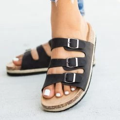 Soho Girls Espadrille Trimmed Cork Slides Newest Arrivals